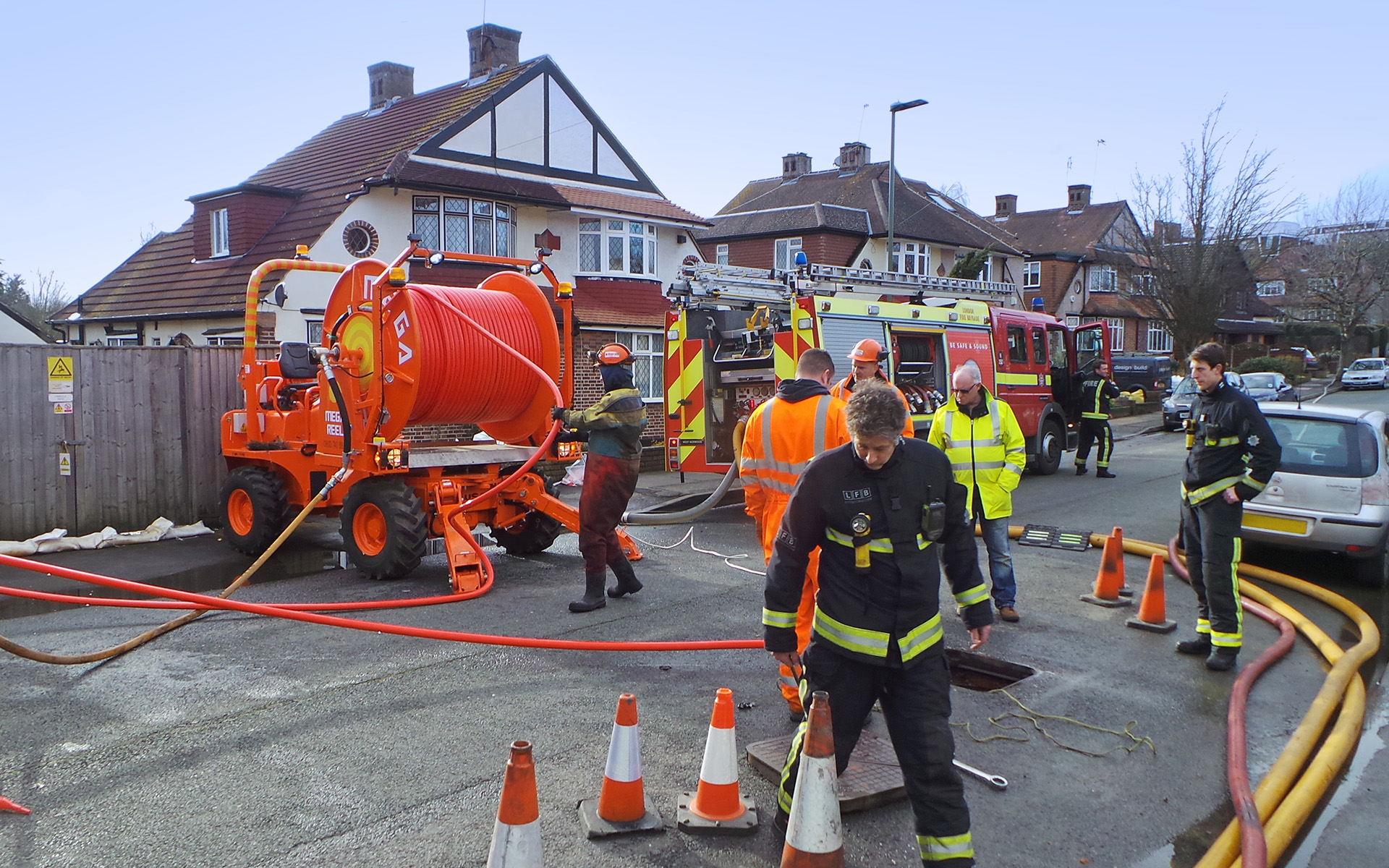 Mega-Reel jetting hose system in action